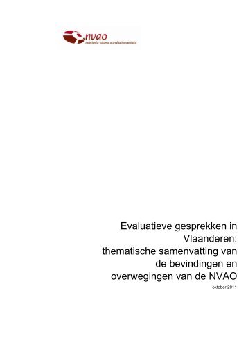 Evaluatieve gesprekken in Vlaanderen: thematische ... - NVAO