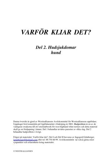 Hudsjukdomar (Hud II) - WestieAlliansen