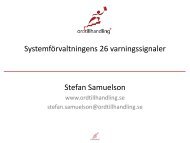 Systemförvaltningens 26 varningssignaler Stefan Samuelson