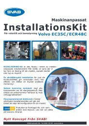 InstallationsKit Maskinanpassat Volvo EC35C ... - SVAB Hydraulik