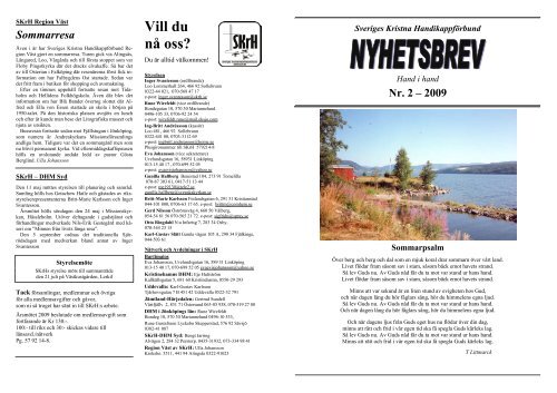 Nyhetsbrevet nr 2 2009 - Sveriges Kristna Handikappförbund