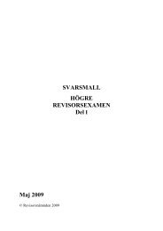 Svarsmall högre revisorsexamen maj 2009 del 1 - Revisorsnämnden