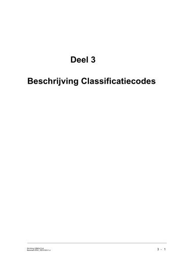 Deel 3 Beschrijving Classificatiecodes - Gbkn