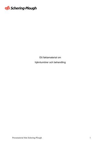 Ett faktamaterial om hjärntumörer och behandling - MSD