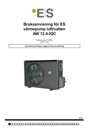 Bruksanvisning för ES värmepump luft/vatten AW 12.4-IQC - Nordic ...