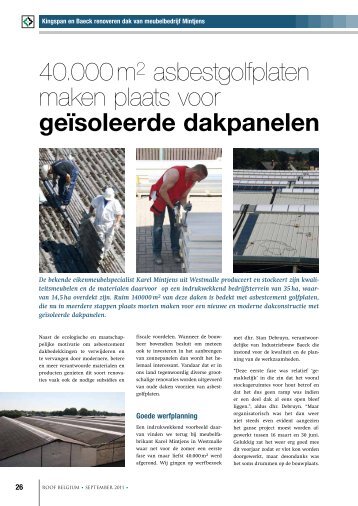 Lees verder in het artikel van Roofs. - Kingspan Insulated Panels