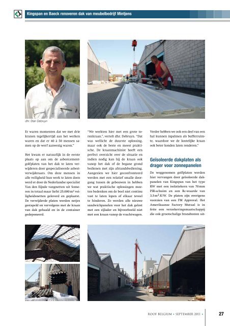Lees verder in het artikel van Roofs. - Kingspan Insulated Panels