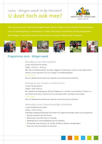 Flyer programma 1000 dingen week De Horsten - Amersfoort ...