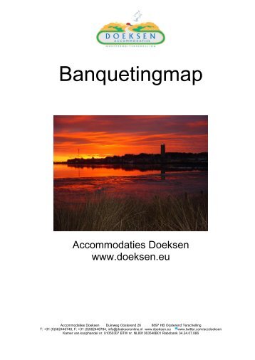 Banquetingmap 2013 - Doeksen Groepsaccommodatie