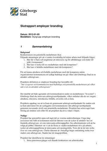 Länk till slutrapport (pdf) - Personalingången - Göteborg