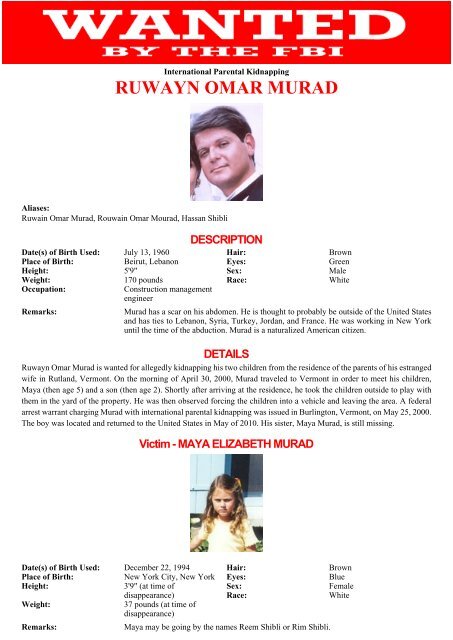 RUWAYN OMAR MURAD - FBI
