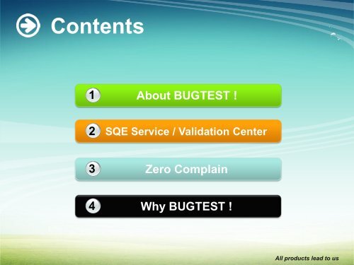 회사소개서 버그테스트 - BUGTEST - All Products Lead to Us