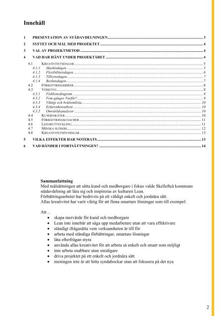 Rapport från projekt Lean-tänk i städ - Suntliv.nu