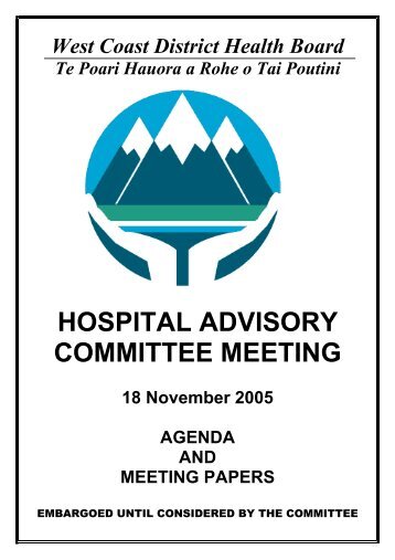 hospital advisory committee meeting - West Coast District Health ...