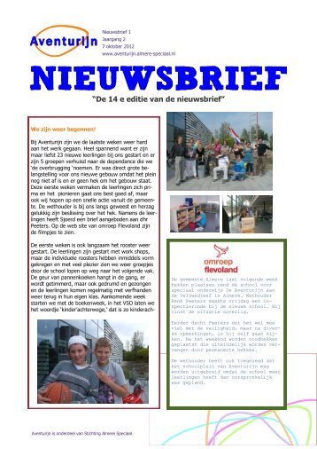 Aventurijn nieuwsbrief 14 - Aventurijn - Stichting Almere Speciaal