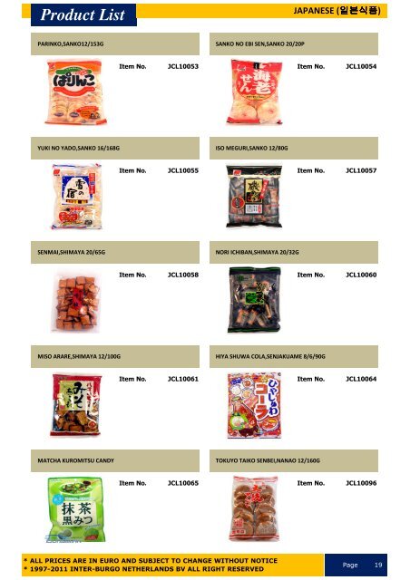 JAPANESE FOOD CATALOGUE View Online - Inter-Burgo ...