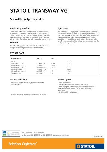 STATOIL TRANSWAY VG - Statoil Fuel & Retail