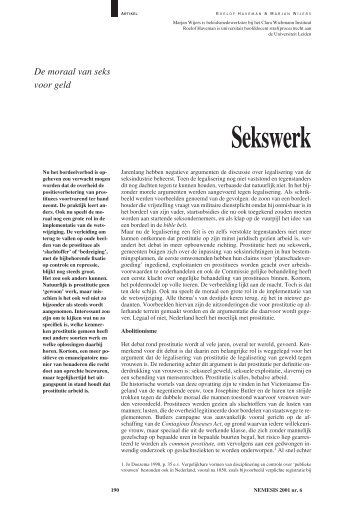 De moraal van seks voor geld - Prostitutie.nl