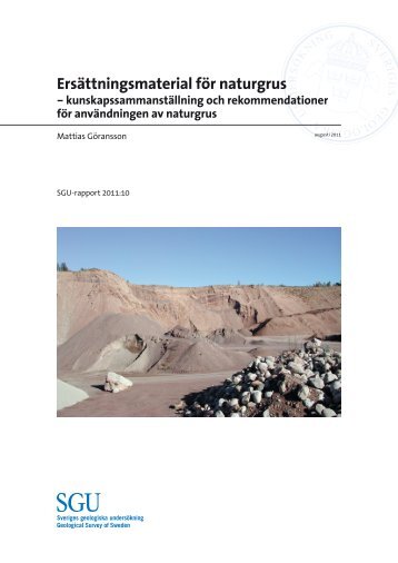 Ersättningsmaterial för naturgrus - Sveriges geologiska undersökning