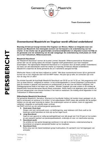 Overeenkomst Maastricht en Vogelaar wordt officieel ondertekend