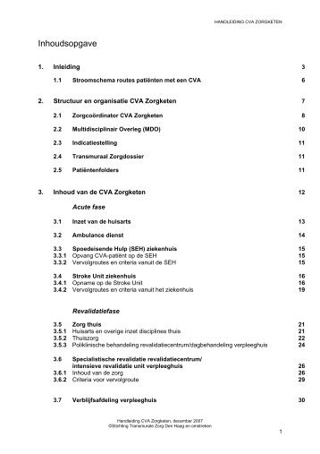 Handleiding CVA Zorgketen - Kennisnetwerk CVA NL