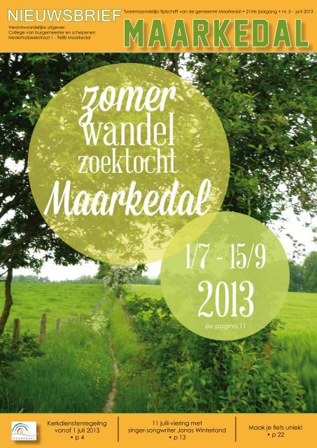 Nieuwsbrief juni 2013 - download - Gemeente Maarkedal