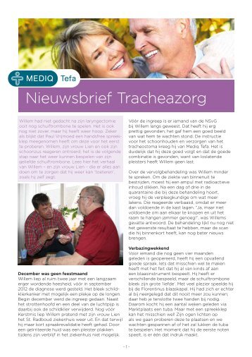 Nieuwsbrief Tracheazorg - Tefa