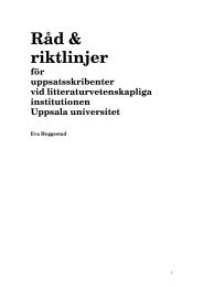 Råd & riktlinjer för uppsatsskribenter - Uppsala universitet
