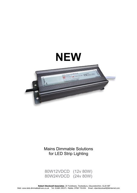 Mains Dimmable LED strip Driver 80W 12/24vDC