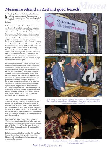 Musea en Volkcultuur juni 2013 - Stichting Cultureel Erfgoed Zeeland