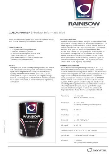 Productinformatie Rainbow ColorPrimer - Rigostep