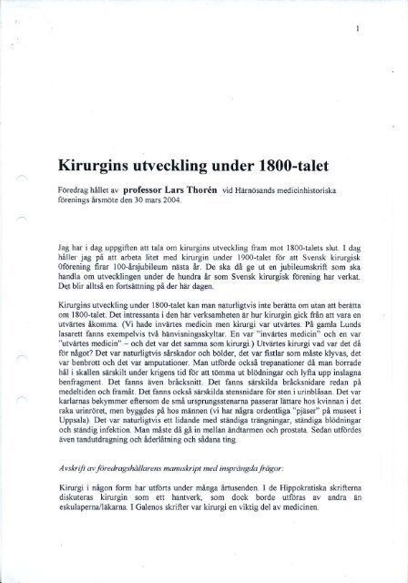 Kirurgins utveckling under 1800-talet