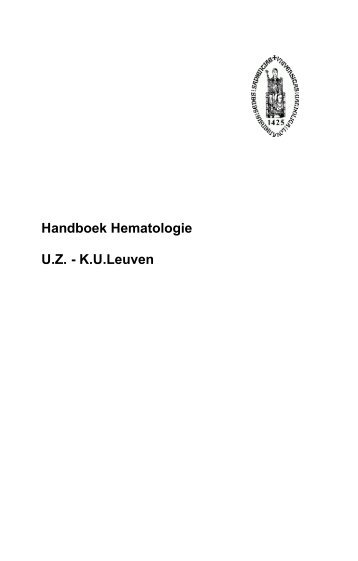 Handboek Hematologie U.Z. - K.U.Leuven - Hans Prenen