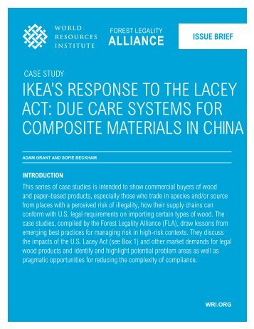 IKea's response to the LaCey aCt: due Care systems for ComposIte ...