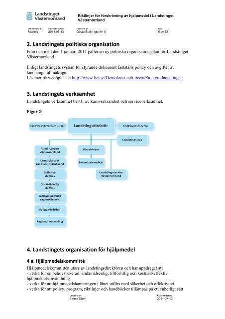 Riktlinjer för förskrivning av hjälpmedel i Landstinget Västernorrland