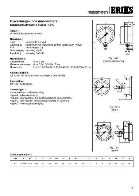 manometers nederlands - Eriks