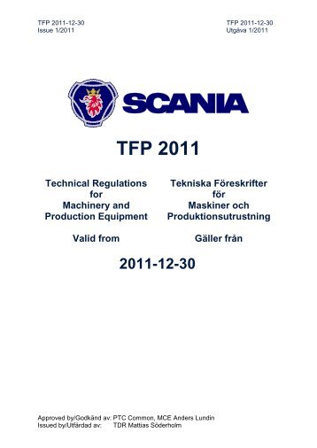 Technical Regulations for Machinery and Production ... - DynaMate AB