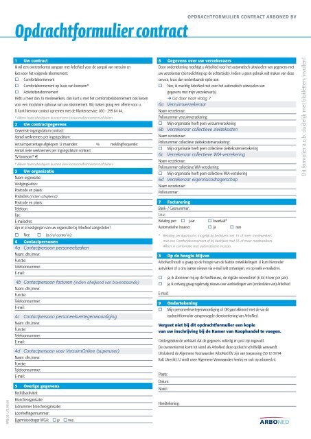 Opdrachtformulier contract - FME Reintegratiedesk