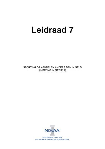 Download Leidraad 7 - Storting op aandelen anders dan in geld - NBA