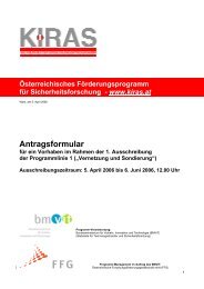 Antragsformular - KIRAS Sicherheitsforschung