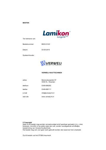 0918W019 Definitief bestek LLL++ - Verweij Houttechniek