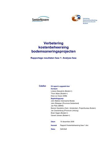 Rapport Kostenbeheersing Fase 1 - Rijkswaterstaat Leefomgeving