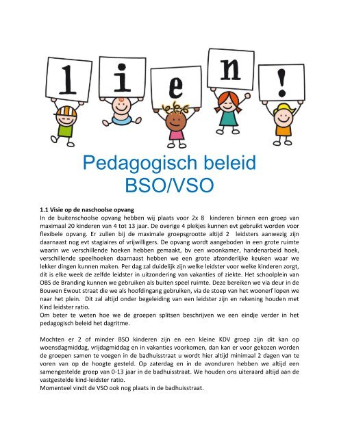 Pedagogisch Beleidsplan - Kinderdagverblijf Lien!