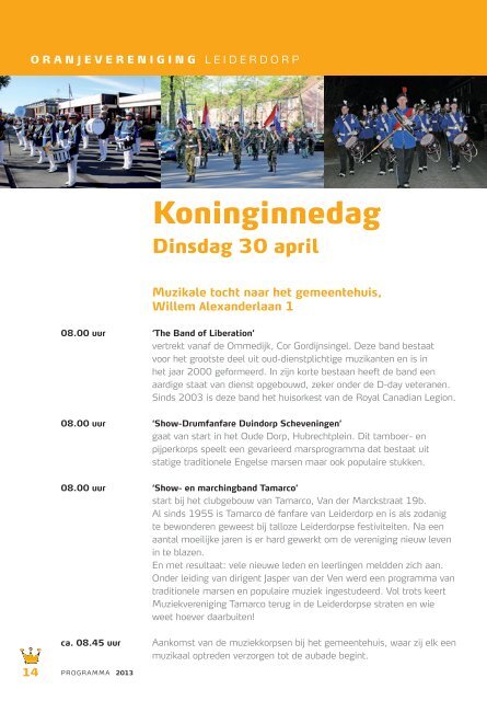 PROGRAMMA 2013 - Oranjevereniging Leiderdorp