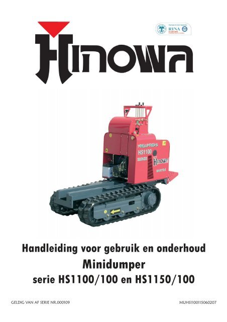 Handleiding voor gebruik en onderhoud Minidumper serie HS1100 ...