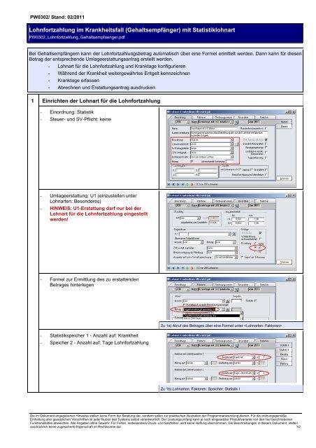 Lohnfortzahlung im Krankheitsfall (Gehaltsempfänger) mit - Download