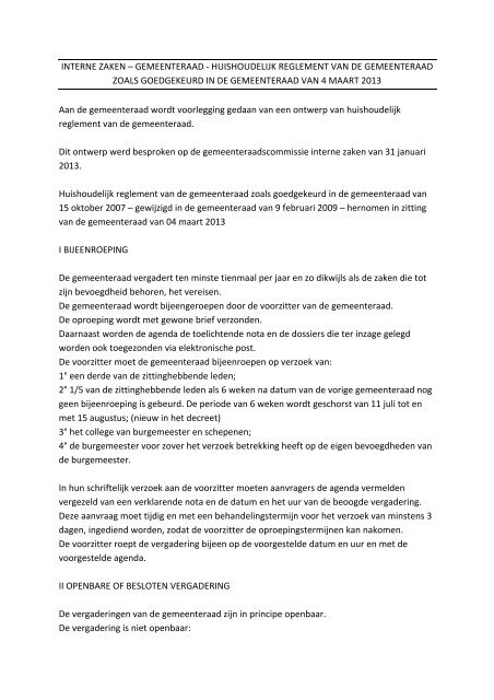 gemeenteraad - gemeente Jabbeke