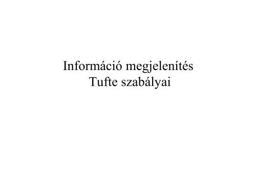 Információ megjelenítés Tufte szabályai