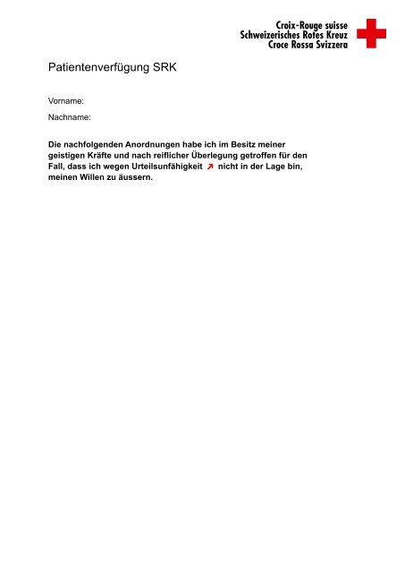 Formular Ausfullen Pdf Patientenverfugung Srk