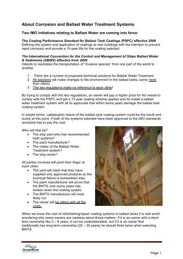 About Corrosion and Ballast Water Treatment Systems - ATENA